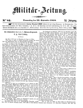 Militär-Zeitung 18580923 Seite: 1