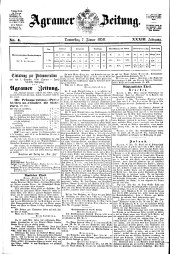 Agramer Zeitung 18580107 Seite: 1