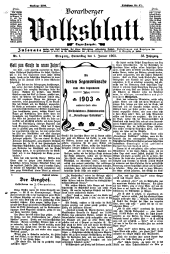 Vorarlberger Volksblatt 19030101 Seite: 1