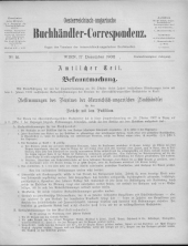 Oesterreichische Buchhändler-Correspondenz