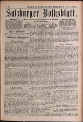 Salzburger Volksblatt: unabh. Tageszeitung f. Stadt u. Land Salzburg 18951127 Seite: 1