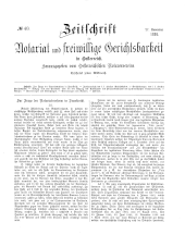 Zeitschrift für Notariat und freiwillige Gerichtsbarkeit in Österreich 18951127 Seite: 1