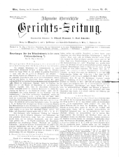 Allgemeine Österreichische Gerichtszeitung 18951130 Seite: 1