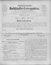 Oesterreichische Buchhändler-Correspondenz