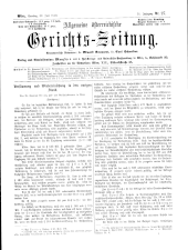 Allgemeine Österreichische Gerichtszeitung 19000630 Seite: 1