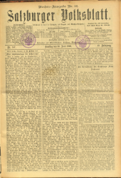 Salzburger Volksblatt: unabh. Tageszeitung f. Stadt u. Land Salzburg 19000630 Seite: 1