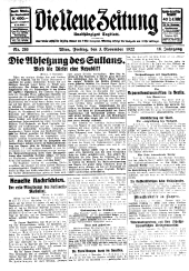 Die neue Zeitung 19221103 Seite: 1