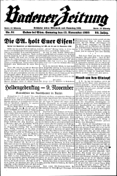Badener Zeitung 19381112 Seite: 1