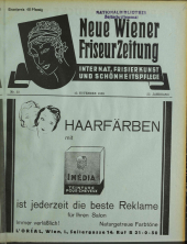 Neue Wiener Friseur-Zeitung 19381115 Seite: 1