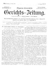 Allgemeine Österreichische Gerichtszeitung 19071026 Seite: 1