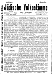 Jüdische Volksstimme 19071101 Seite: 1