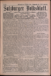 Salzburger Volksblatt: unabh. Tageszeitung f. Stadt u. Land Salzburg 18951009 Seite: 1