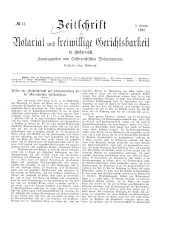 Zeitschrift für Notariat und freiwillige Gerichtsbarkeit in Österreich 18951009 Seite: 1