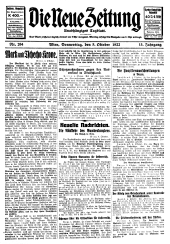 Die neue Zeitung 19221005 Seite: 1