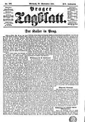 Prager Tagblatt 18910930 Seite: 1