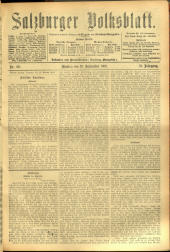 Salzburger Volksblatt: unabh. Tageszeitung f. Stadt u. Land Salzburg 19020929 Seite: 1