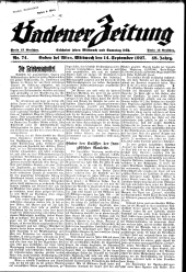 Badener Zeitung 19270914 Seite: 1