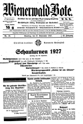 Wienerwald-Bote 19270917 Seite: 1