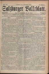 Salzburger Volksblatt: unabh. Tageszeitung f. Stadt u. Land Salzburg 18720907 Seite: 1