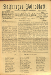 Salzburger Volksblatt: unabh. Tageszeitung f. Stadt u. Land Salzburg 19020818 Seite: 1