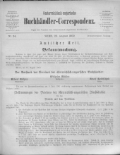 Oesterreichische Buchhändler-Correspondenz 19020820 Seite: 1