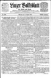 Linzer Volksblatt 19020813 Seite: 1