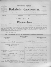 Oesterreichische Buchhändler-Correspondenz