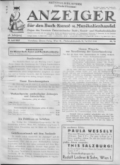 Oesterreichische Buchhändler-Correspondenz 19370721 Seite: 1