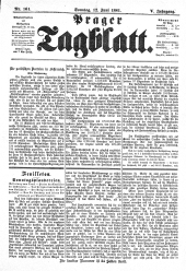 Prager Tagblatt 18810612 Seite: 1