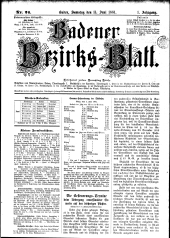 Badener Bezirks-Blatt 18810611 Seite: 1