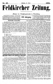 Feldkircher Zeitung 18810611 Seite: 1