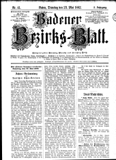 Badener Bezirks-Blatt 18820523 Seite: 1