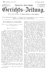 Allgemeine Österreichische Gerichtszeitung 19120504 Seite: 1
