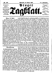 Prager Tagblatt 18820419 Seite: 1