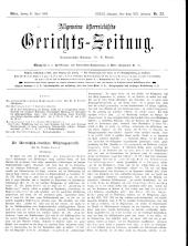 Allgemeine Österreichische Gerichtszeitung 18820421 Seite: 1