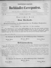 Oesterreichische Buchhändler-Correspondenz 19120417 Seite: 1