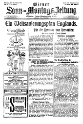 Wiener Sonn- und Montags-Zeitung 19211212 Seite: 1