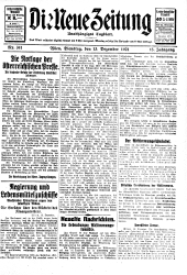 Die neue Zeitung 19211213 Seite: 1