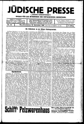 Jüdische Presse 19211216 Seite: 1