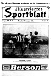 Illustriertes (Österreichisches) Sportblatt 19211217 Seite: 1