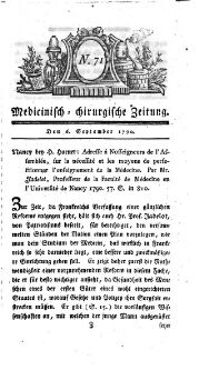 Medicinisch chirurgische Zeitung