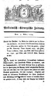 Medicinisch chirurgische Zeitung