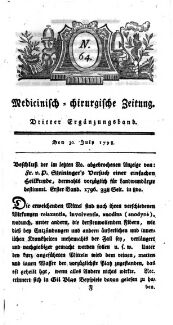 Medicinisch chirurgische Zeitung