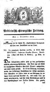 Medicinisch chirurgische Zeitung