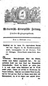 Medicinisch chirurgische Zeitung