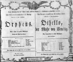 Theaterzettel (Oper und Burgtheater in Wien)