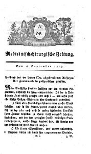 Medicinisch chirurgische Zeitung