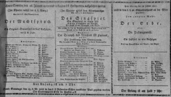 Theaterzettel (Oper und Burgtheater in Wien)