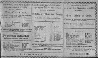 Theaterzettel (Oper und Burgtheater in Wien)