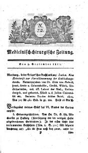 Medicinisch chirurgische Zeitung